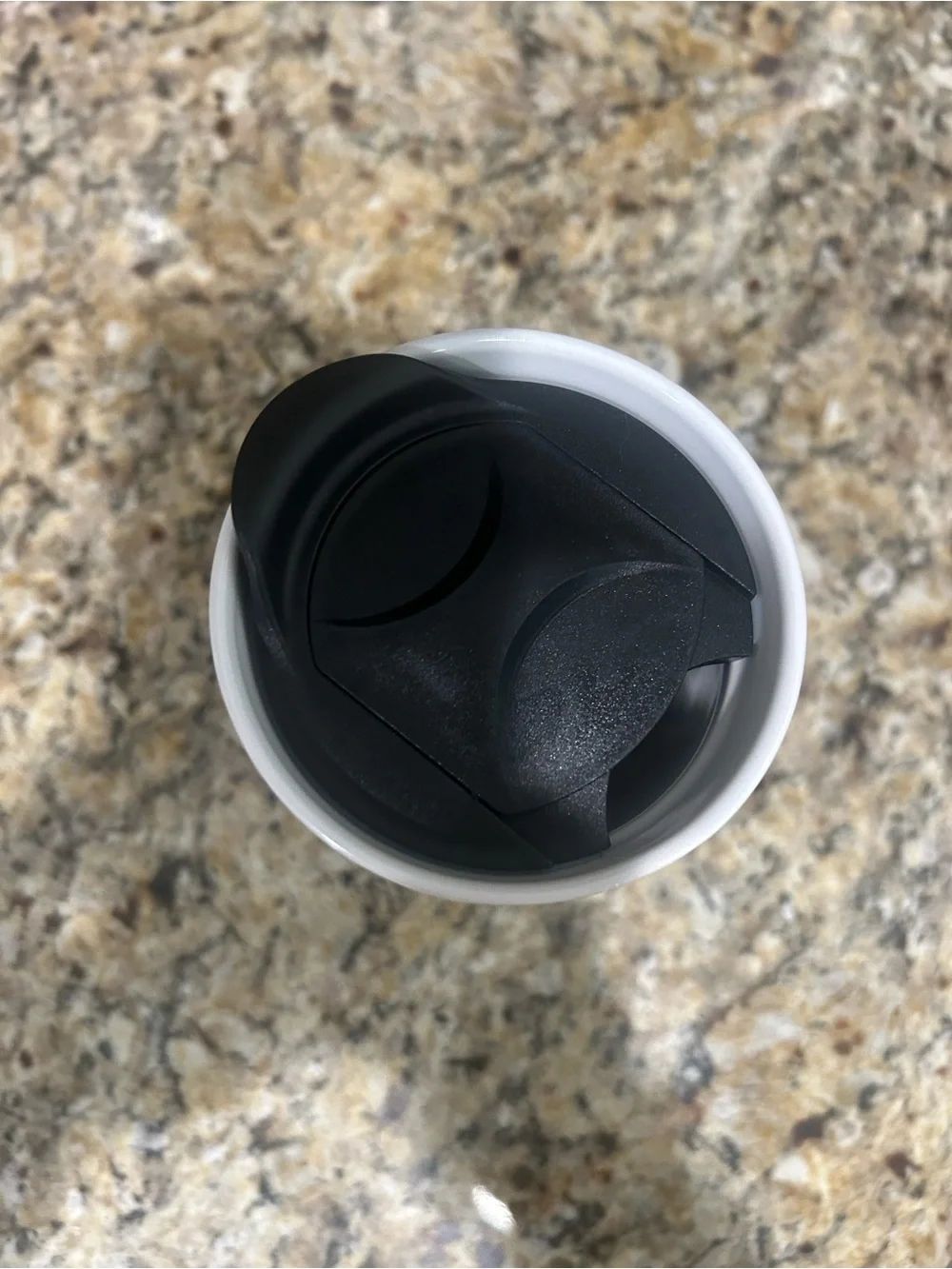 Turquoise Patterned Travel Mug with Black Lid